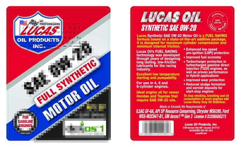Lucas 0W-20 Full Synthetic Motor Oil by the Case