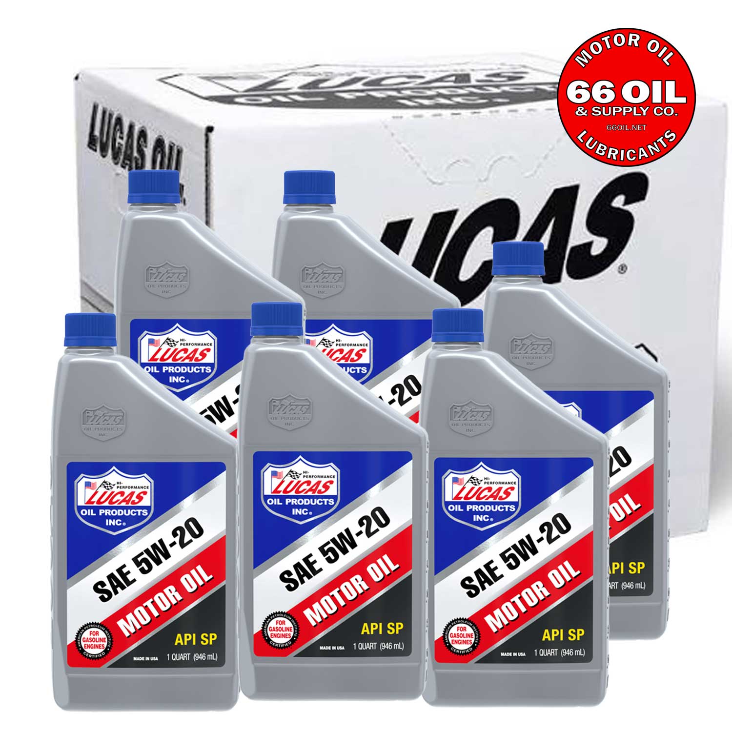 Lucas 5W-20 Petroleum Motor Oil by the Case