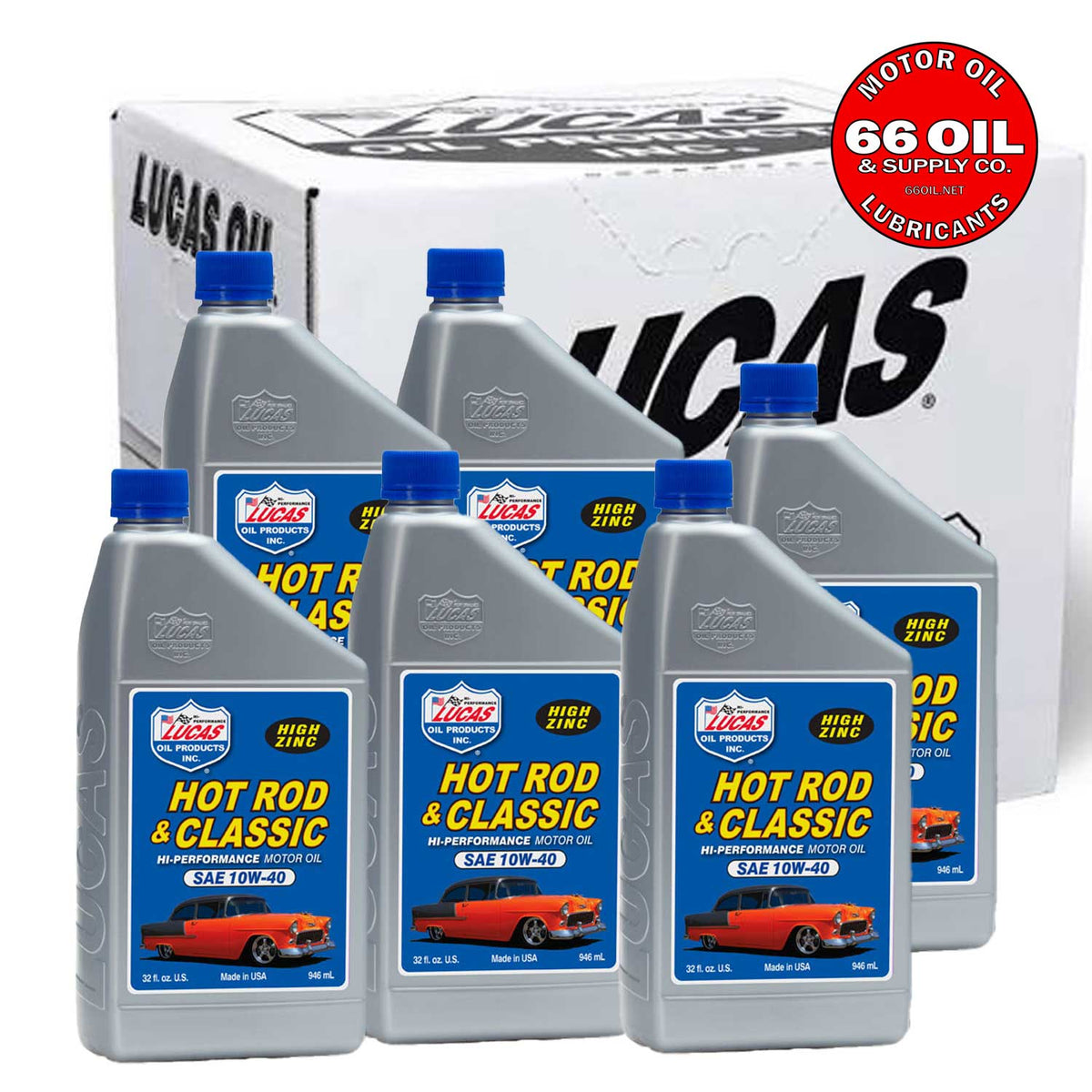 Lucas 10W-40 Hot Rod & Classic Motor Oil by the Case