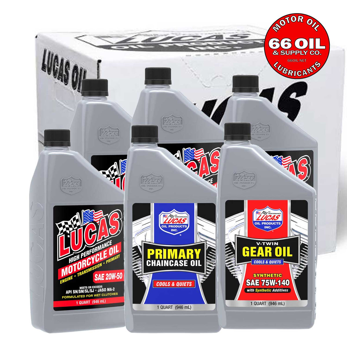 Lucas 20W-50 Conventional Oil Change Kit for Harley-Davidson