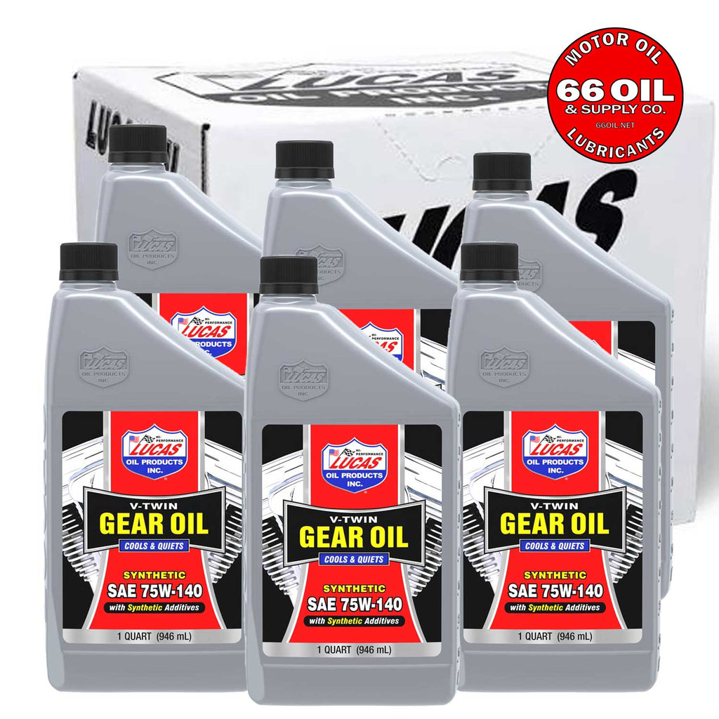 Lucas V-Twin 75W-140 Synthetic Gear Oil by the Case