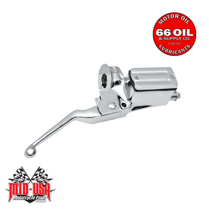 Chrome Front Brake Master Cylinder 3/4" Dual Disc 82-95 Harley All Models