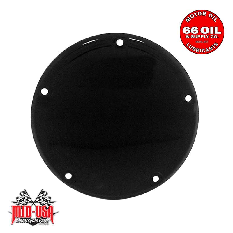 Black Derby Cover for Harley Softail, Dyna, Touring, Road King, Electra Glide