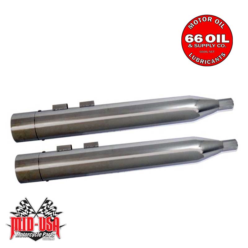 Chrome 4" Barrel Tip Powerhouse Slip-on Mufflers