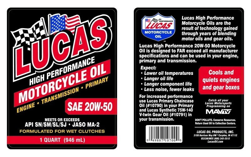 20W-50 Conventional Oil Change Kit w/ Chrome Filter for Twin Cam, Milwaukee 8