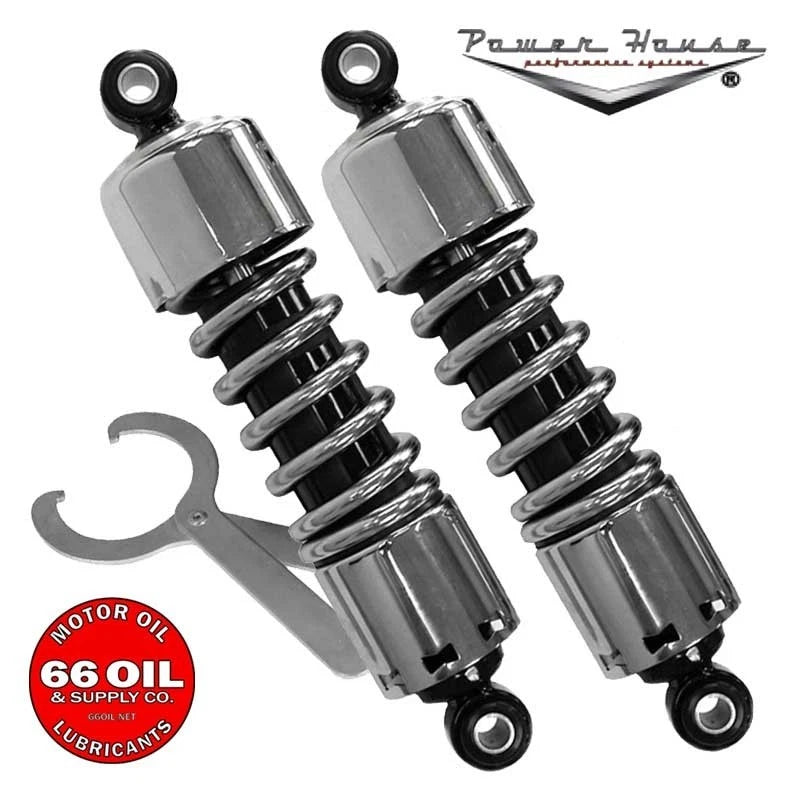 Black/Chrome 11" Shocks for 4-Spd Harley Big Twin 73-86 Shovelhead